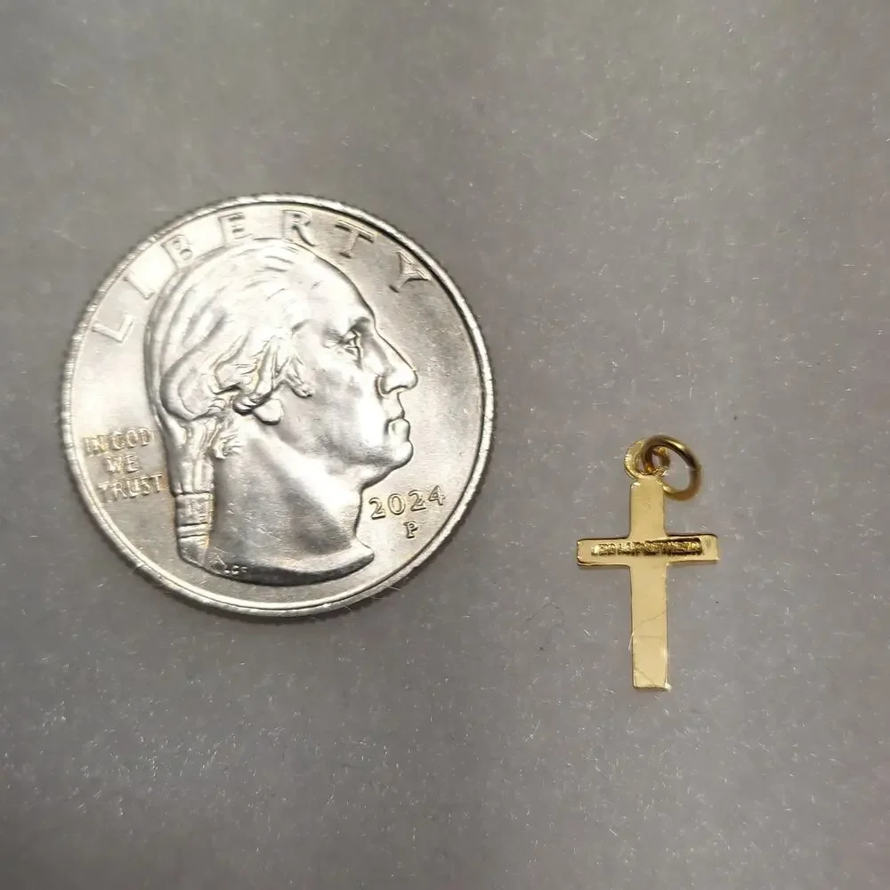 Vintage 1/20 14K GF THEDA Dainty Cross Pendant (Gold Filled, 5% 14K Gold) STYLE3